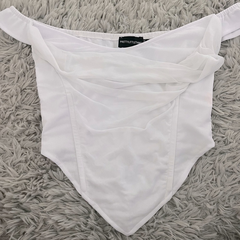 PrettyLittleThing White Corset Top
